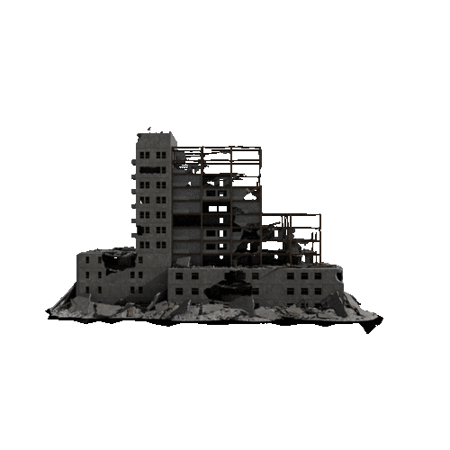 KitBash3D  Aftermath 倒塌废墟楼房建筑3D模型  (FBX格式)